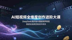 (19153期)AI短视频全维度创作进阶大课,DeepSeek高阶指令搭配即梦特效,搭建短视频变现闭环体系-中创网_分享创业项目_助您在家赚钱