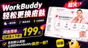WorkBuddy轻松更换皮肤,199元闲鱼上已经不少人下了单!情绪价值拉满,WorkBuddy Theme Manager-中创网_分享创业项目_助您在家赚钱