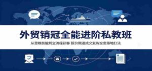 外贸销冠全能进阶私教班:从思维技能到全流程获客,报价跟进成交复购全套落地打法-中创网_分享创业项目_助您在家赚钱
