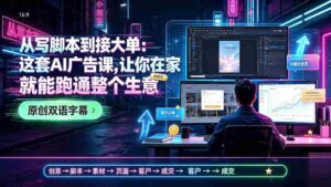 (19318期)从写脚本到接大单:这套AI广告课,让你在家就能跑通整个生意【原创双语字幕】-中创网_分享创业项目_助您在家赚钱