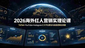 (19126期)2026海外红人营销实理论课:TikTok+YouTube+Instagram三大平台算法与底层逻辑全拆解-中创网_分享创业项目_助您在家赚钱