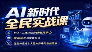 (19519期)AI新时代全民实战课,把 AI 工具转化为创收竞争力,零基础吃透整套玩法,借助AI完成个人能力升级与收益增收。-中创网_分享创业项目_助您在家赚钱