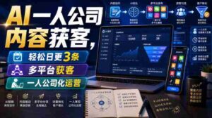 AI一人公司内容获客，轻松日更3条，多平台获客，一人公司化运营（更新）-中创网_分享创业项目_助您在家赚钱