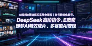 AI视频0基础高阶实战全课程|账号精细化起号、DeepSeek高阶指令、即梦AI特效成片、多赛道AI短视频量产变现-中创网_分享创业项目_助您在家赚钱