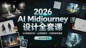 （19209期）2026 AI Midjourney设计全套课，MJ参数提示词niji混图教学，IP建筑游戏原画一站式实战教学-中创网_分享创业项目_助您在家赚钱