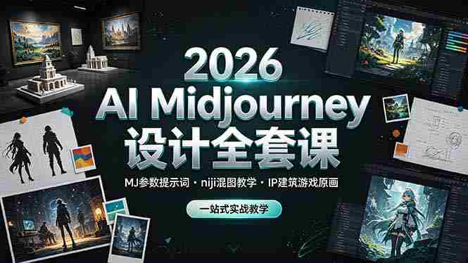 （19209期）2026 AI Midjourney设计全套课，MJ参数提示词niji混图教学，IP建筑游戏原画一站式实战教学-中创网_分享创业项目_助您在家赚钱