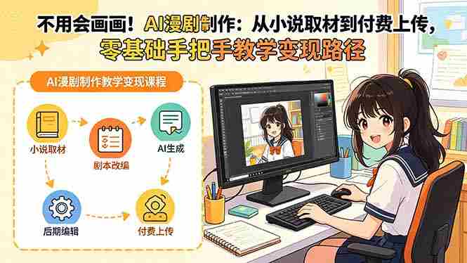 （19429期）不用会画画！AI漫剧制作：从小说取材到付费上传，零基础手把手教学变现路径（更新）-中创网_分享创业项目_助您在家赚钱
