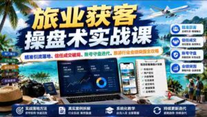旅业获客操盘术实战课|精准引流落地、信任成交破局、账号守盘迭代、旅游行业业绩突围全攻略-中创网_分享创业项目_助您在家赚钱