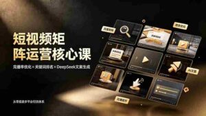 (19259期)短视频矩阵运营核心课:完播率优化×关键词排名×DeepSeek文案生成,从零搭建多平台引流体系-中创网_分享创业项目_助您在家赚钱