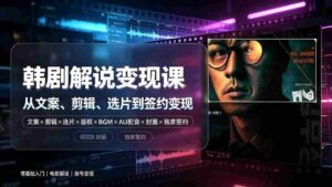 (19438期)抖音270W粉丝博主亲授韩剧解说课:文案×剪辑×选片×版权×BGM×AU配音×封面×独家签约,零基础到变现-中创网_分享创业项目_助您在家赚钱