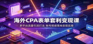 海外CPA表单套利变现课:多平台流量引流打法,账号搭建落地变现实操-中创网_分享创业项目_助您在家赚钱