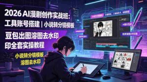 (19433期)2026AI漫剧创作实战班:工具账号搭建|小说转分镜模板|豆包出图溶图去水印全套实操教程-中创网_分享创业项目_助您在家赚钱
