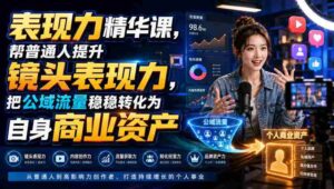 表现力精华课,帮普通人提升镜头表现力,把公域流量稳稳转化为自身商业资产-中创网_分享创业项目_助您在家赚钱