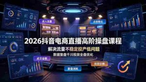(19159期)2026抖音电商直播高阶操盘课程,解决流量不稳定投产低问题,数据复盘千川投放全盘优化-中创网_分享创业项目_助您在家赚钱