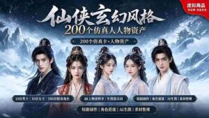（19301期）200个仙侠玄幻仿真人素材◆10男主×10女主×180配角，4K资料卡+AI生图提示词，漫剧必备-中创网_分享创业项目_助您在家赚钱
