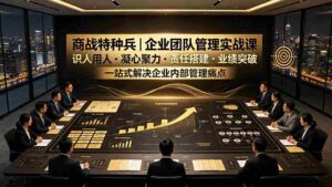 （19534期）商战特种兵｜企业团队管理实战课：识人用人｜凝心聚力｜责任搭建｜业绩突破，一站式解决企业内部管理痛点-中创网_分享创业项目_助您在家赚钱