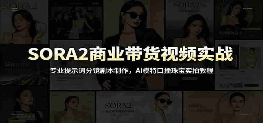 SORA2商业带货视频实战：专业提示词分镜剧本制作，AI模特口播珠宝实拍教程-中创网_分享创业项目_助您在家赚钱