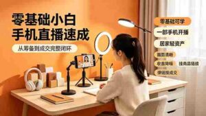 (19231期)零基础小白手机直播速成,从筹备到成交完整闭环,适配苹果安卓系统,解决杂音卡顿留人难问题-中创网_分享创业项目_助您在家赚钱