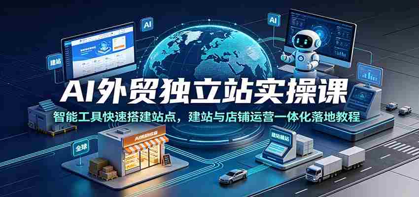 AI外贸独立站实操课：智能工具快速搭建站点，建站与店铺运营一体化落地教程-中创网_分享创业项目_助您在家赚钱