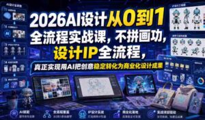 2026AI设计从0到1全流程实战课,不拼画功,设计IP全流程,真正实现用AI把创意稳定转化为商业化设计成果-中创网_分享创业项目_助您在家赚钱