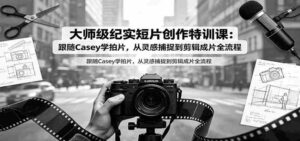 大师级纪实短片创作特训课：跟随Casey学拍片，从灵感捕捉到剪辑成片全流程-中创网_分享创业项目_助您在家赚钱
