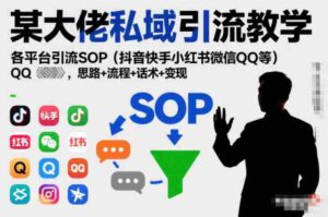 某大佬私域引流教学,各平台引流SOP(抖音快手小红书微信QQ等),思路+流程+话术+变现(更新0708)-中创网_分享创业项目_助您在家赚钱