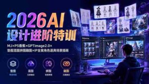 (19569期)2026AI设计进阶特训:MJ×PS香蕉×GPTimage2.0×垫图混图拼图融图×IP全案角色道具场景插画-中创网_分享创业项目_助您在家赚钱