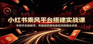 小红书乘风平台搭建实战课:手把手实操教学,零基础掌握电商投流搭建全流程-中创网_分享创业项目_助您在家赚钱