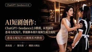 (19545期)AI短剧创作:ChatGPT+Seedance2.0教程,从零制作恶毒女配短片,掌握脚本图片视频生成全流程-中创网_分享创业项目_助您在家赚钱