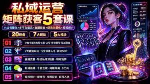 (19617期)私域运营矩阵获客5套课:小红书量化×多平台截流×直播获客×绿泡泡量化×短视频IP×20设备×7大玩法-中创网_分享创业项目_助您在家赚钱