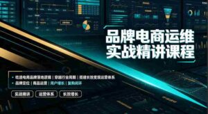 品牌电商运维实战精讲课程|吃透电商品牌落地逻辑、穿越行业周期、搭建长效变现运营体系-中创网_分享创业项目_助您在家赚钱