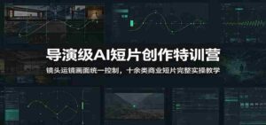 导演级AI短片创作特训营:镜头运镜画面统一控制,十余类商业短片完整实操教学(更新)-中创网_分享创业项目_助您在家赚钱