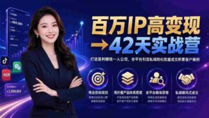 (19589期)百万IP高变现→42天实战营|打造盈利赚钱一人公司,全平台引流私域转化批量成交积累客户案例-中创网_分享创业项目_助您在家赚钱