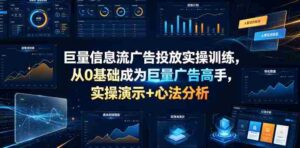 巨量信息流广告投放实操训练,从0基础成为巨量广告高手,实操演示+心法分析-中创网_分享创业项目_助您在家赚钱
