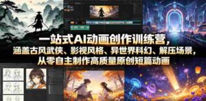 一站式AI动画创作训练营,涵盖古风武侠、影视风格、异世界科幻、解压场景,从零自主制作高质量原创短篇动画-中创网_分享创业项目_助您在家赚钱