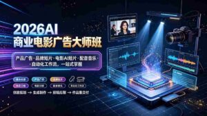 (19303期)2026AI商业电影广告大师班:产品广告·品牌短片·电影AI短片·配音音乐·自动化工作流,一站式掌握-中创网_分享创业项目_助您在家赚钱