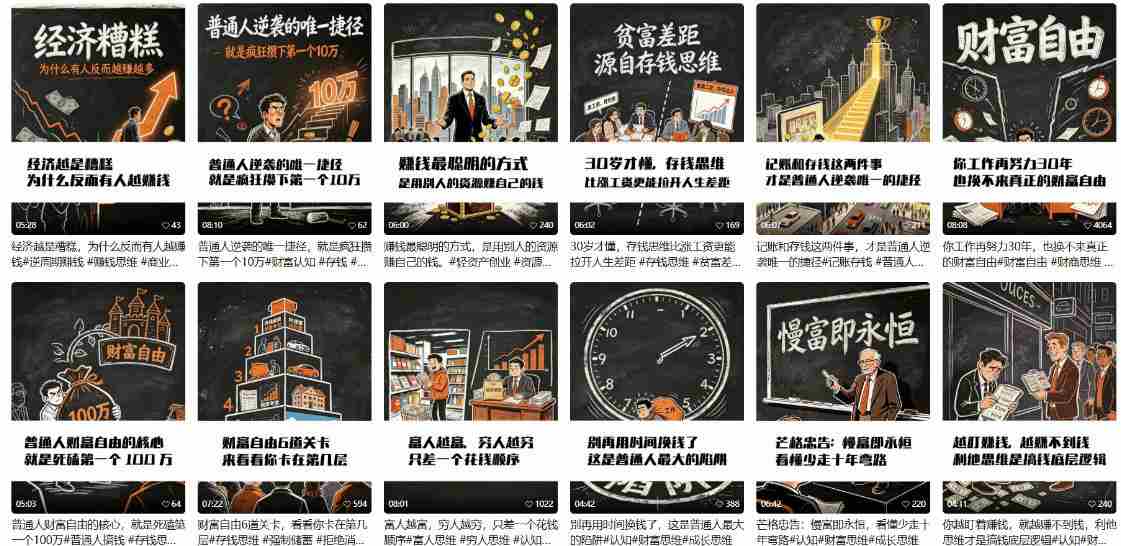 【AI书单】财富书籍图文解读玩法，一键直出，几十条视频，跑出1000单，全流程拆解，新手也可以上手