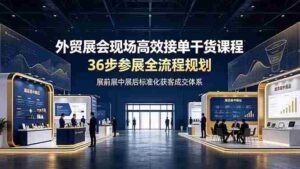 (19157期)外贸展会现场高效接单干货课程,36步参展全流程规划,展前展中展后标准化获客成交体系-中创网_分享创业项目_助您在家赚钱