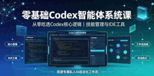 零基础Codex智能体系统课|从零吃透Codex核心逻辑、技能管理与IDE工具,搭建专属私人AI自动化工作流-中创网_分享创业项目_助您在家赚钱