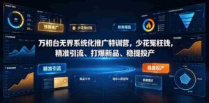 万相台无界系统化推广特训营VI0.0,少花冤枉钱,精准引流、打爆新品、稳提投产(全程录音+字幕)-中创网_分享创业项目_助您在家赚钱
