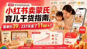 小红书卖蒙氏育儿干货指南,客单价39,237天卖了11w+!-中创网_分享创业项目_助您在家赚钱
