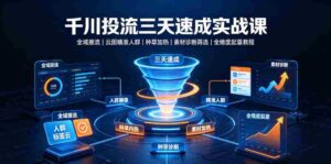千川投流三天速成实战课|全域推流、云图精准人群、种草加热、素材诊断筛选全维度起量教程-中创网_分享创业项目_助您在家赚钱
