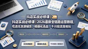 (19549期)抖店实战必修课|2026最新全链路运营教程,吃透无货源铺货、精细化选品、千川投流落地玩法-中创网_分享创业项目_助您在家赚钱