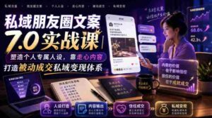 私域朋友圈文案7.0实战课|塑造个人专属人设,靠走心内容打造被动成交私域变现体系-中创网_分享创业项目_助您在家赚钱