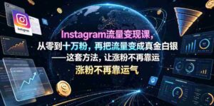 Instagram流量变现课,从零到十万粉,再把流量变成真金白银——这套方法,让涨粉不再靠运气【原创双语字幕】-中创网_分享创业项目_助您在家赚钱