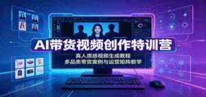 AI带货视频创作特训营：真人质感视频生成教程，多品类带货案例与运营矩阵教学-中创网_分享创业项目_助您在家赚钱
