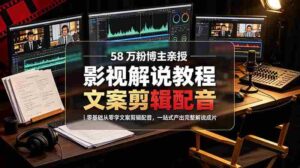 (19160期)58 万粉博主荧幕春秋亲授影视解说教程|零基础从零学文案剪辑配音,一站式产出完整解说成片-中创网_分享创业项目_助您在家赚钱