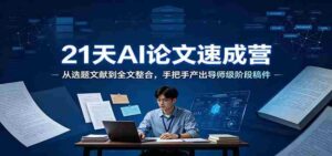 21天AI论文速成营:从选题文献到全文整合,手把手产出导师级阶段稿件-中创网_分享创业项目_助您在家赚钱