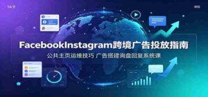 Facebook&Instagram跨境广告投放指南:公共主页运维技巧,广告搭建询盘回复系统课-中创网_分享创业项目_助您在家赚钱