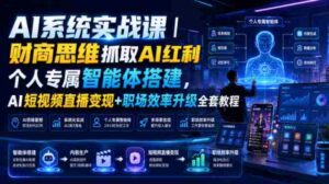 AI系统实战课|财商思维抓取AI红利|个人专属智能体搭建,AI短视频直播变现+职场效率升级全套教程-中创网_分享创业项目_助您在家赚钱